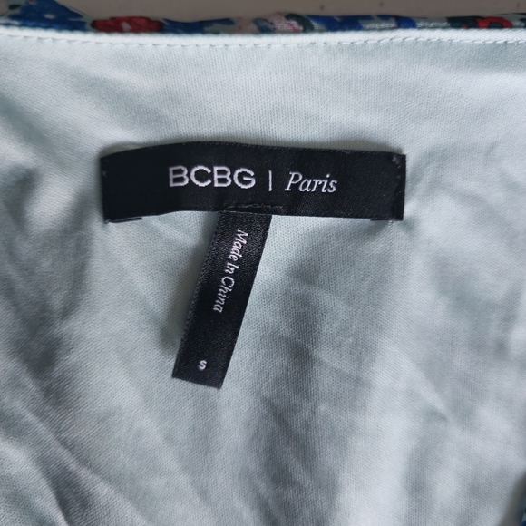 BCBG Paris Layered Chiffon Floral Print Ruffle Mini Summer Dress Women Size S - Picture 13 of 16